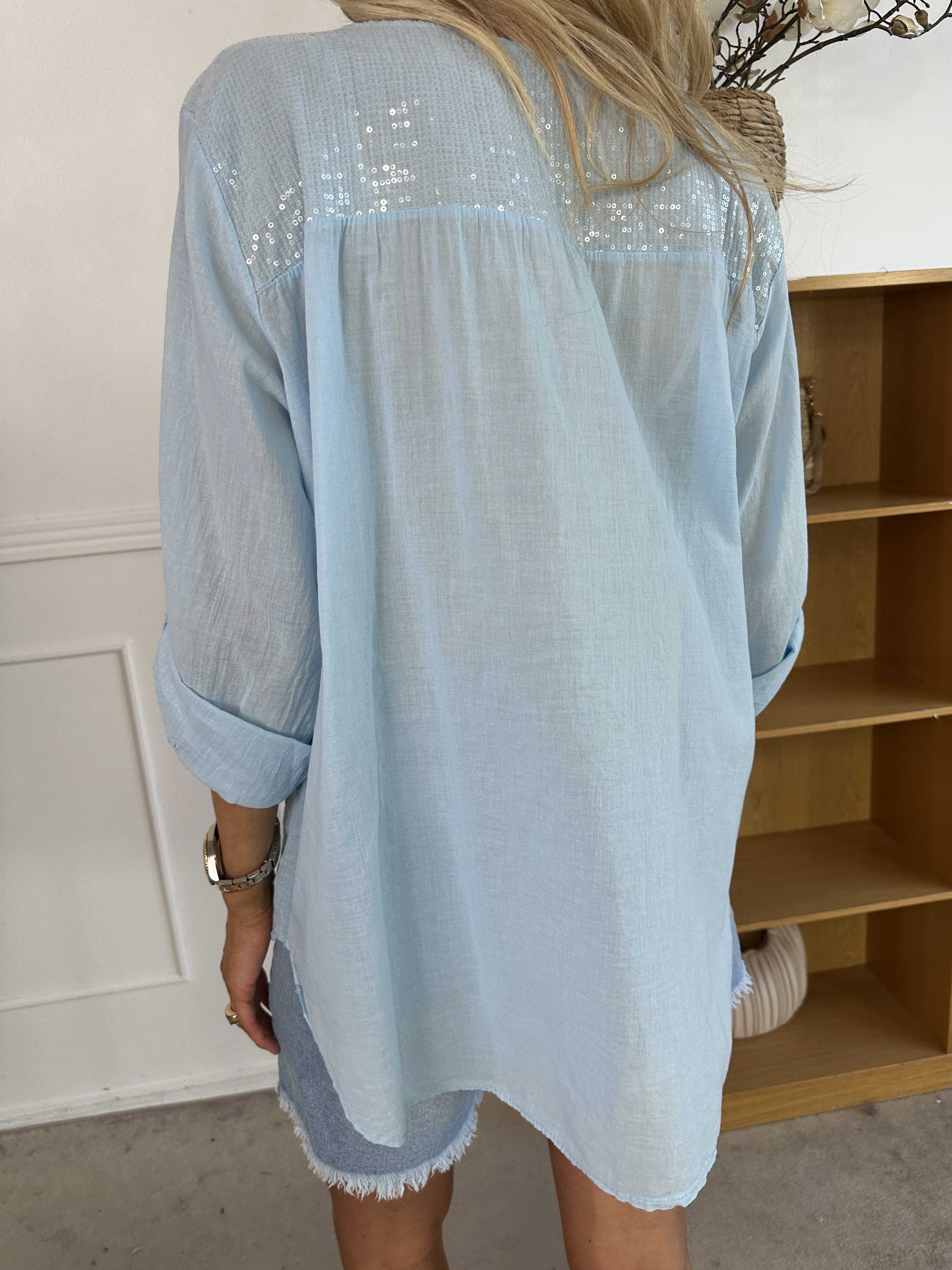 Ellis - Tunika i bomuld detaljeret med broderinger og pailletter